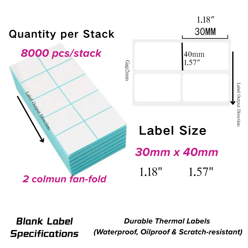 Folded Thermal Label Stack 2-Column Layout 30_40_8000_2col