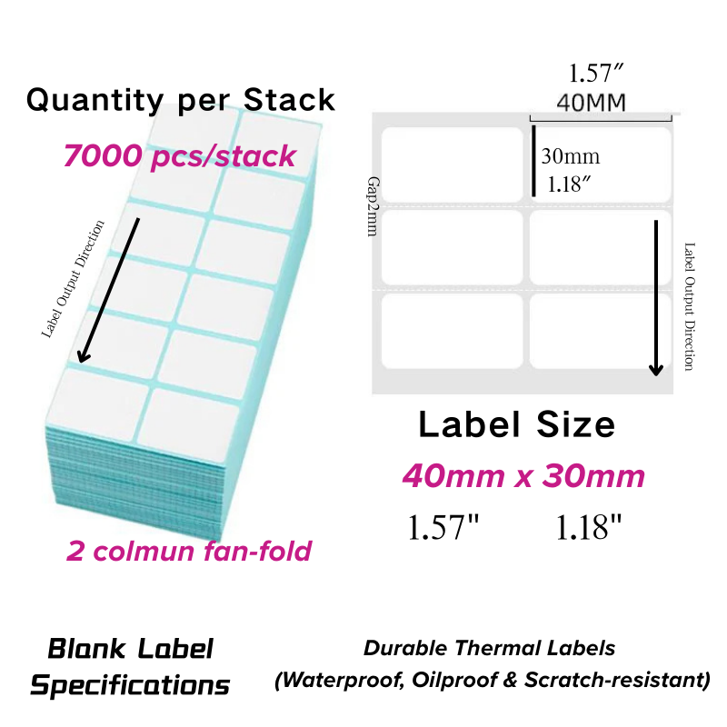 Durable Accordion-Style Label Stack Waterproof 40_30_7000_2col