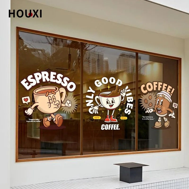 Storefront with custom window cling film design