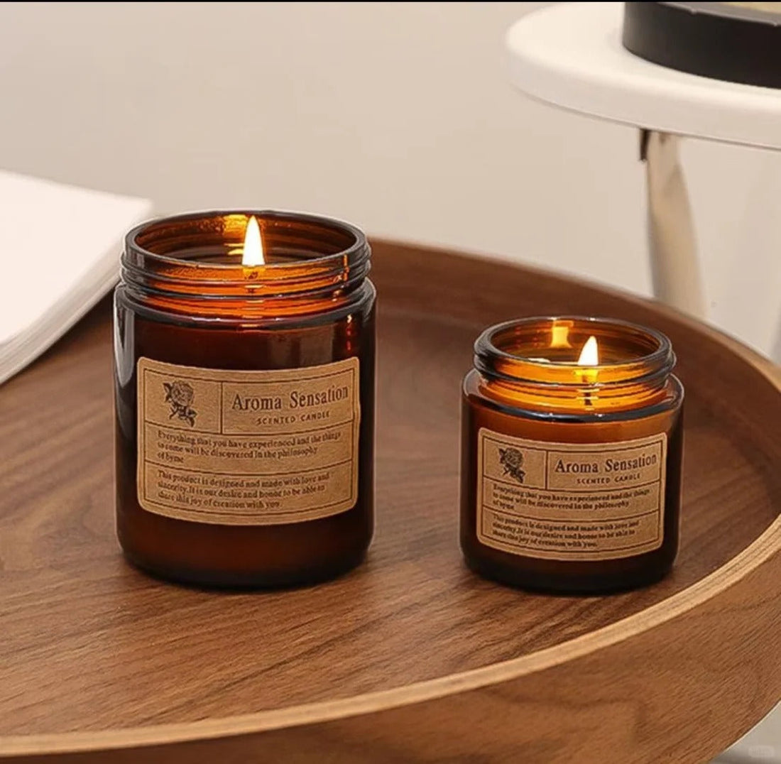 Custom candle labels on glass jars