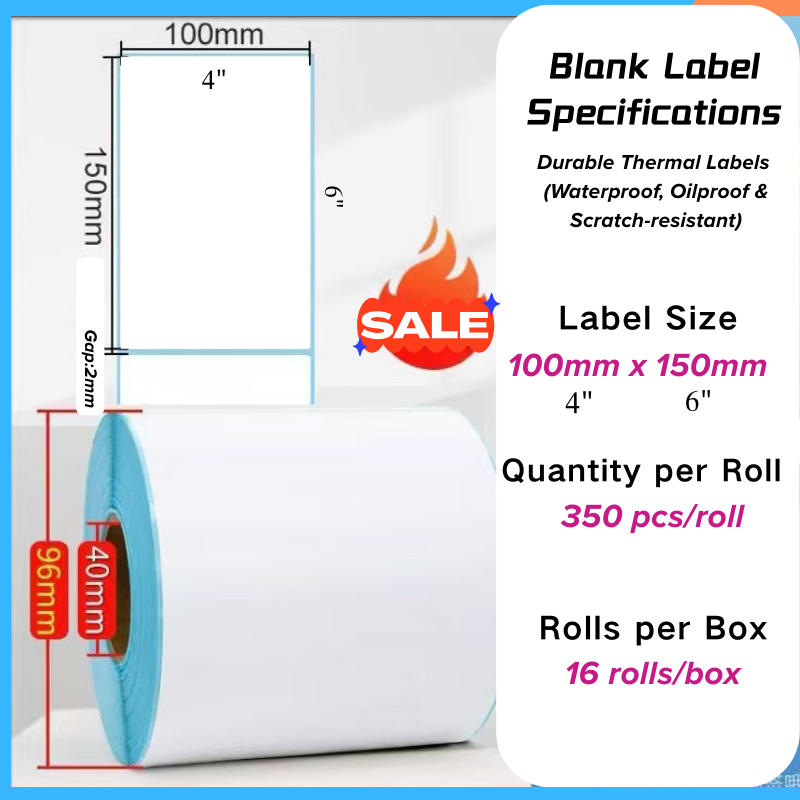 4×6 Inch Thermal Label Rolls for Shipping and Inventory