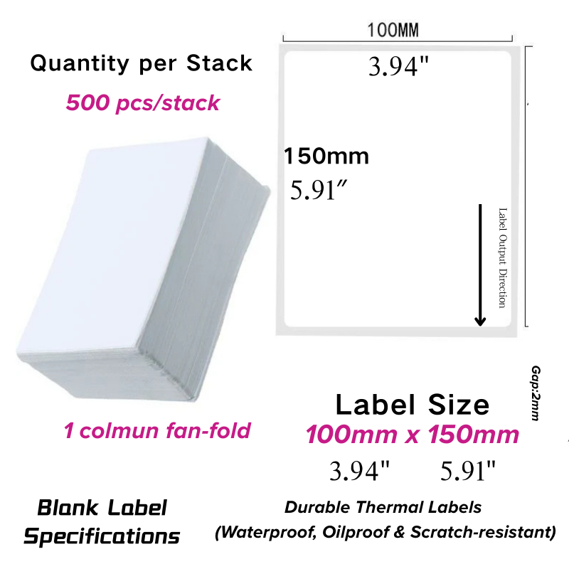 Continuous Printing Fan-Fold Label Stack