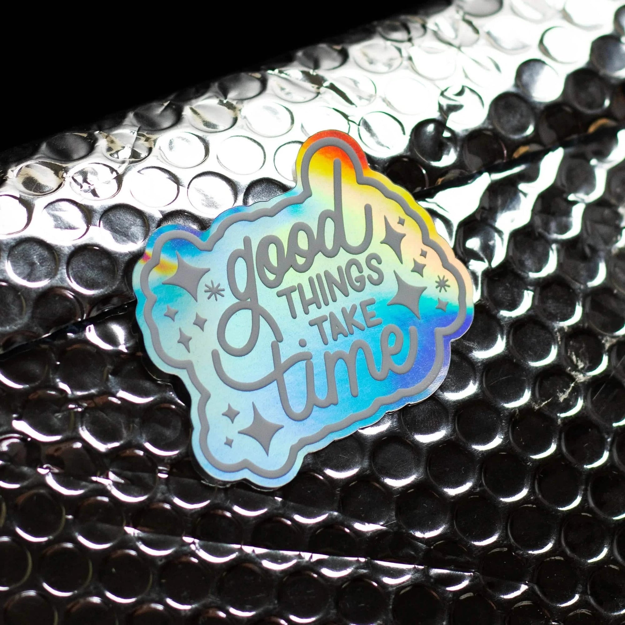 Iridescent Holographic Sticker | Custom Rainbow Stickers for Laptops, Water Bottles & Phones