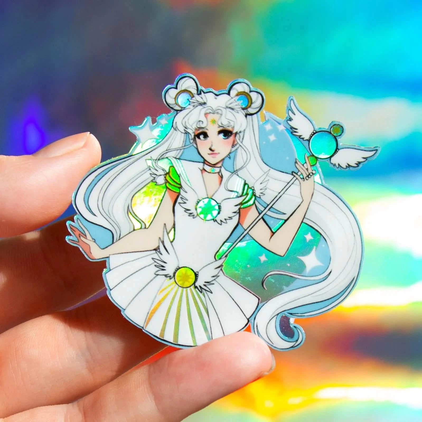 Iridescent Holographic Sticker | Custom Rainbow Stickers for Laptops, Water Bottles & Phones