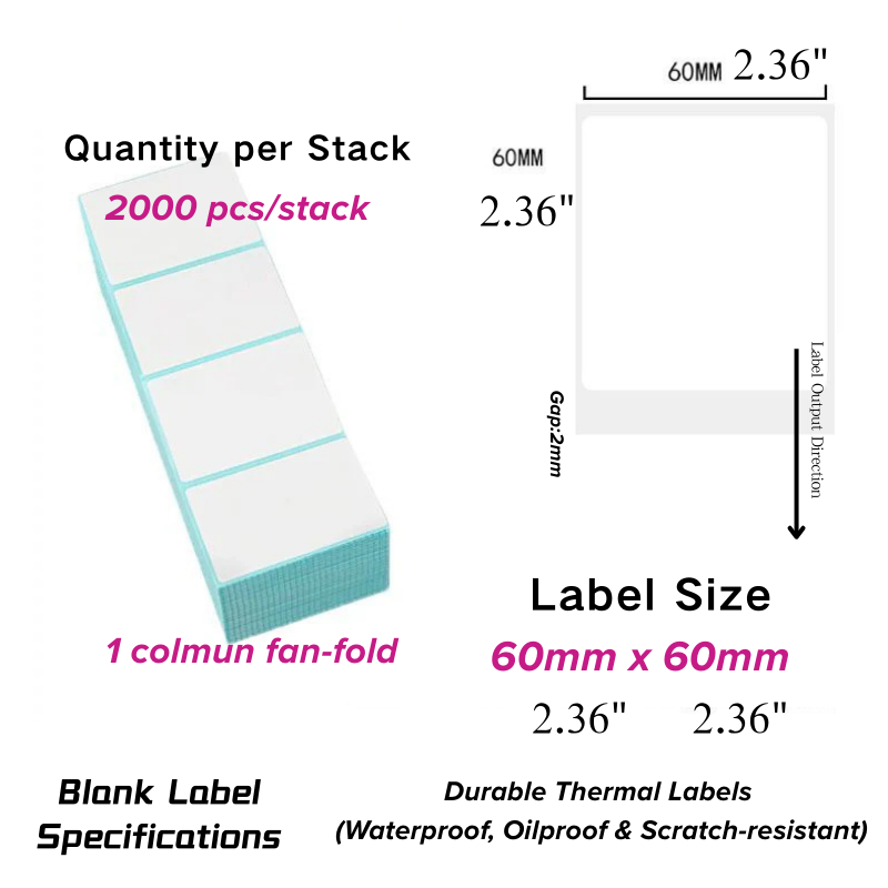 Waterproof Folded Thermal Label Stack60_60_2000_1col