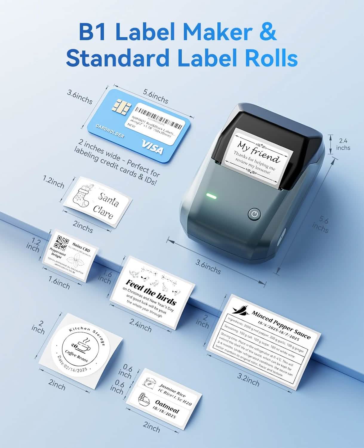 labels printed by NIIMBOT B1