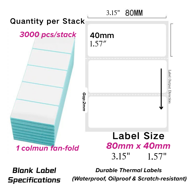 Fan-Fold Thermal Labels80_40_3000_1col