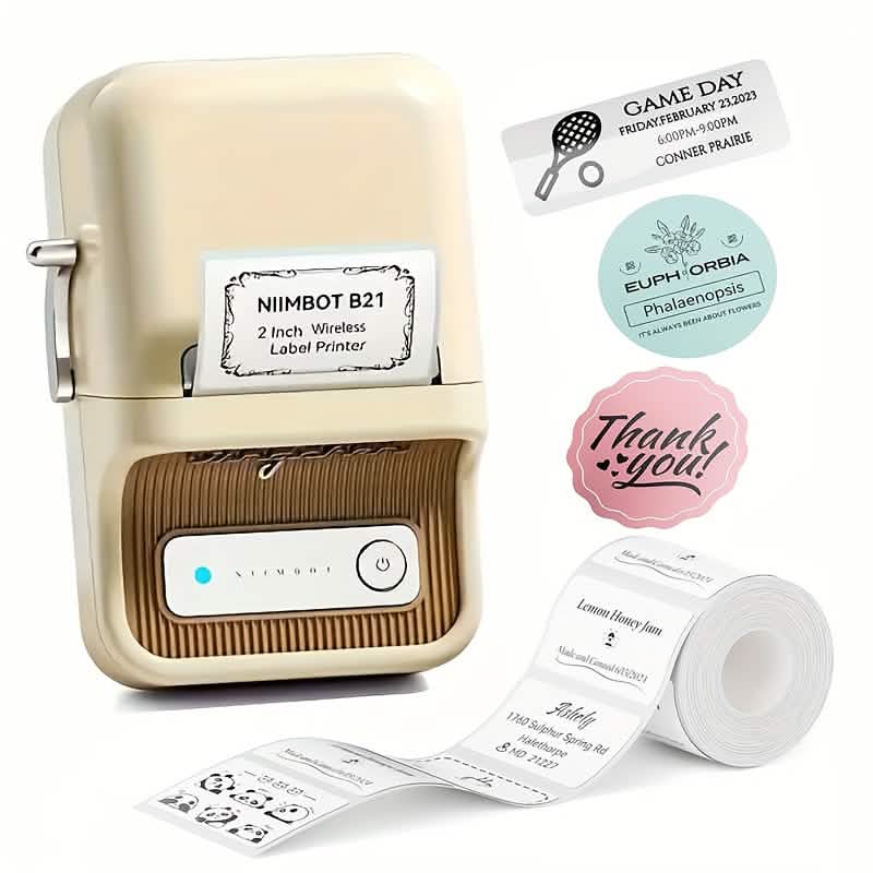 NIIMBOT B21 Wireless Thermal Label Maker printing labels