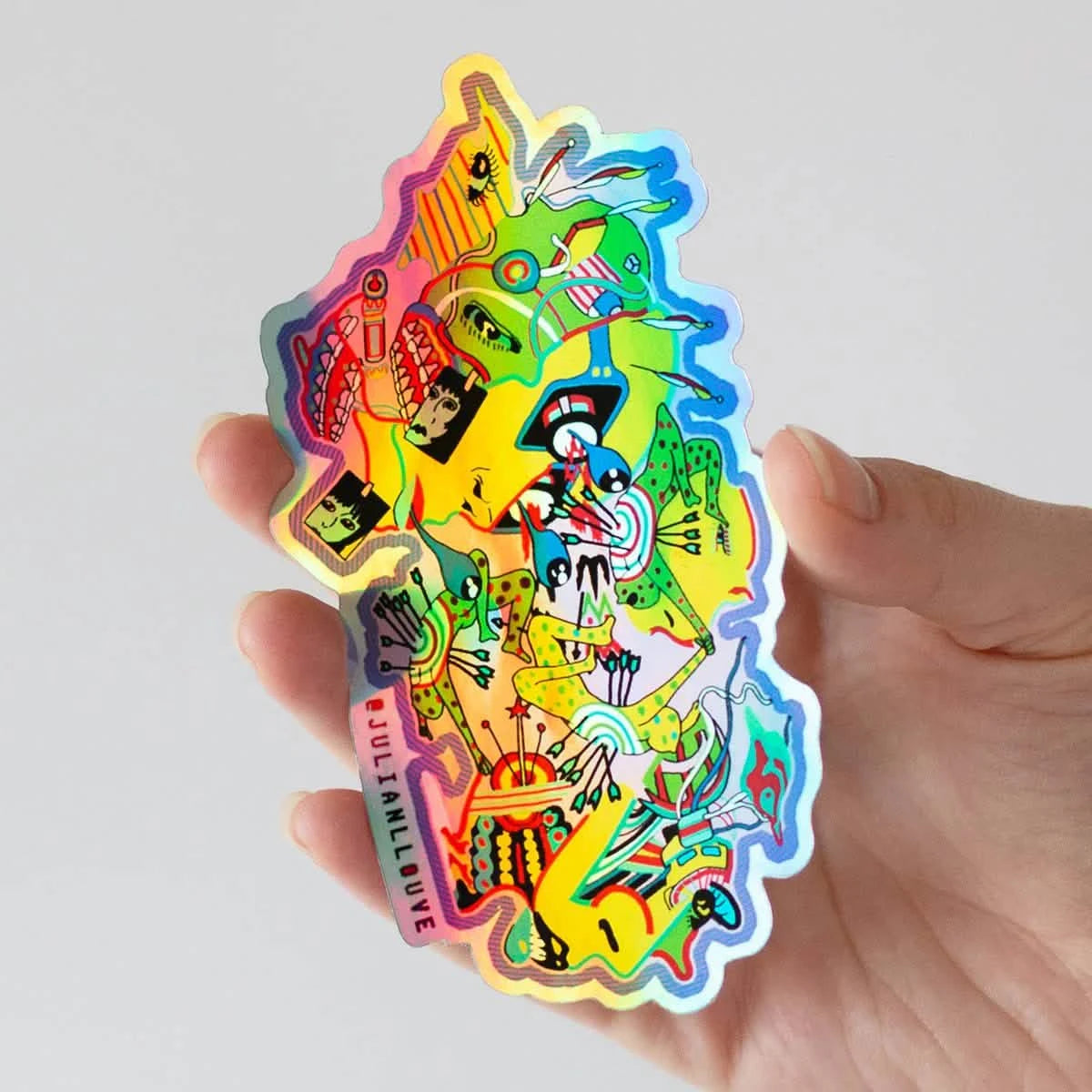 Iridescent Holographic Sticker | Custom Rainbow Stickers for Laptops, Water Bottles & Phones
