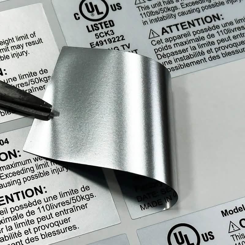 Silver Metallic Stickers | Custom Shiny Stickers for Laptops & Water Bottles