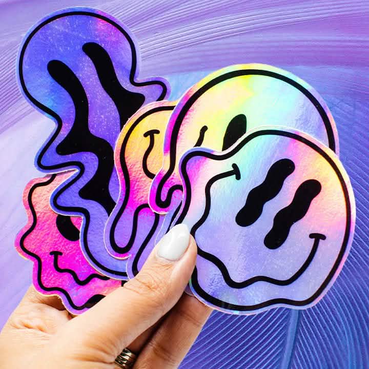Iridescent Holographic Sticker | Custom Rainbow Stickers for Laptops, Water Bottles & Phones