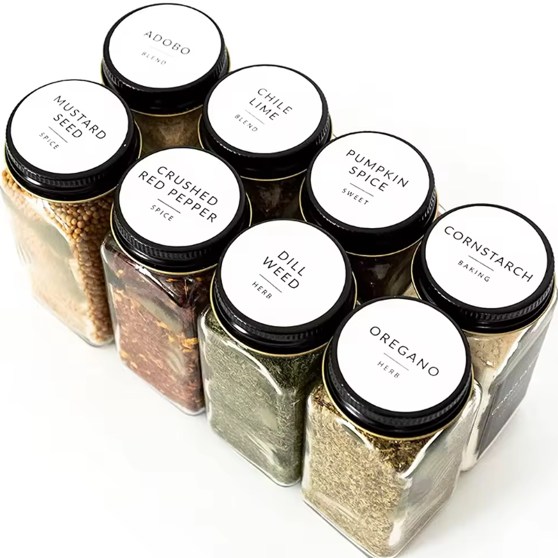 Durable oil-proof kitchen labels for condiments