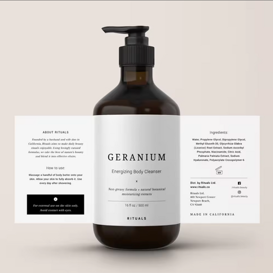 Long-lasting Personal Care Labels for body wash packaging